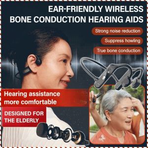 Wireless Headset Sports Hearing Aid Headset Bluetooth Neck Bone Conduction All Seasons Hearing Aid Headphones Multi-function Control Stereo Sound 0 Delay 骨传导助听耳机
