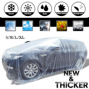 New Clear Plastic Car Cover Thickened Waterproof Elastic Rainproof Dustproof Withd Elastic Rope