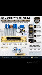 Bộ Mạch Bếp Từ Đôi Công Suất 2200W Có Chế Độ Nấu Liu Riu Chống Tràn Tự Ngắt An Toàn