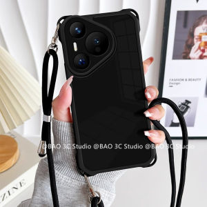 New Phone Case Huawei Pura 80 Pro Ultra Pura80 70 Ultra Pro Hot Simple Fashion Casing Four Corners Anti-drop Anti-shock Soft Back Cover with Lanyard 2025