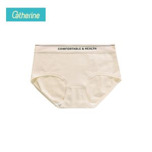 Catherine กางเกงในผู้หญิง กางเกงชั้นใน ผ้าฝ้าย เอวกลาง ระบายอากาศ สวมใส่สบาย สําหรับผู้หญิง