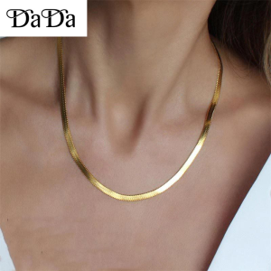 [Totoong Gold]  COD 18k Saudi Gold Pawnable Snake Bone Necklace Suitable for Women and Men Gifts Party Fashionable All-Match
