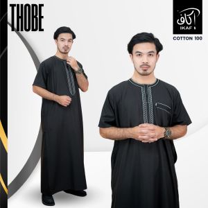 โต๊ปชายสีดำแขนสั้น แบรนด์ IKAF ผ้าคอตตอน ผ้าใส่สบาย แขนสั้นทรงยอดฮิตAE98 วาริส มุสลิม