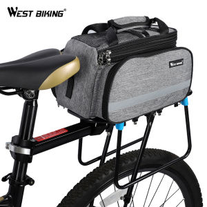 WEST BIKING Bike Trunk Bag Waterproof Large Capacity Bicycle Rack Rear Carrier Bag Portable MTB Commuter Bag With Rain Cover