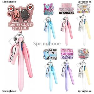 [COD] Springhooe 5in1 Nurse Pen Set Retractable ID Badge Clip Reels Holder Name Holder Keychain Ballpoint Pen Folding Scissors For Nursing Doctor