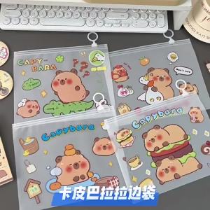 5 Pieces Capybara PVC Clear Waterproof Pen Pencil Bag Cartoon Stationery Storage Case  childrens day gifts