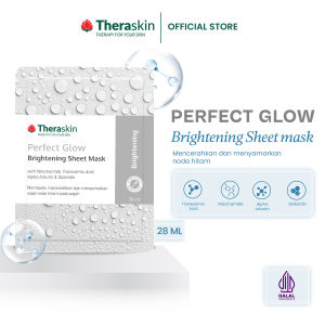 Theraskin BPOM Perfect Glow Brightening Sheet Mask - Masker Niacinamide & Alpha Arbutin untuk mencerahkan & menyamarkan noda hitam