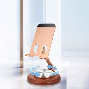 Giá đỡ điện thoại đế gỗ cao cấp xoay 360 độ
