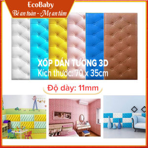 Xốp dán tường giấy dán tường tự dính xốp dán tường 3D trang trí nhà cửa tấm dán tường không thấm nước dùng trong phòng khách phòng ngủ - 70x35x11cm - màu trắng - ECOBABY