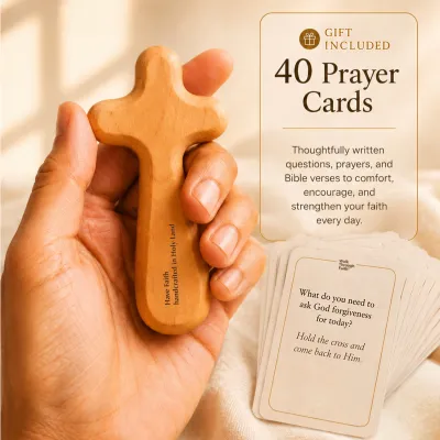 COMFORT CROSS MADE IN HOLY LAND + FREE PRAYER CARDS (LIMITED TIME ONLY)