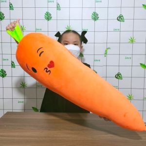 GỐI ÔM NGỦ HÌNH CÀ RỐT VẢI NHUNG LÔNG MỊN GÒN MỀM MẪU MỚI CHO BÉ 2 TUỔI