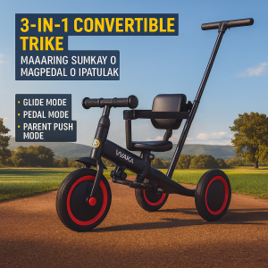 Beige Bike for Kids 3 in 1 Adjustable Tricycle Balance Bike 1 to 5 Years Old Cool Scooter Boy&Girl gift Stable Anti-slide