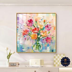 Tranh Bình Hoa Ấn Tượng Đa Sắc Tranh Canvas Tranh Tráng Gương Tranh Trang Trí Phòng