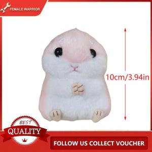 Female Warrior พวงกุญแจรูปหนูแฮมสเตอร์นิ่มน่ารักน่ารักพวงกุญแจของประดับเล็กๆนุ่มๆกระเป๋าถือรถพวงกุญแจห่วงโซ่ของขวัญวันเกิด