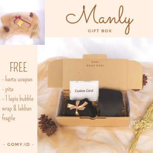 MANLY gomy.id gift box hampers kado hadiah ulang tahun wisuda sidang birthday anniversary gift pacar teman sahabat cowok laki laki pria murah unik terjangkau lucu estetik aesthetic
