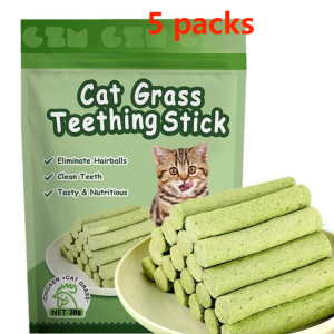 【SG SELLER】3/5packs Cat Grass Chew Sticks for Indoor Teeth Care Increase Appetite Hairball Removal Chew Toy Cat treats 30g