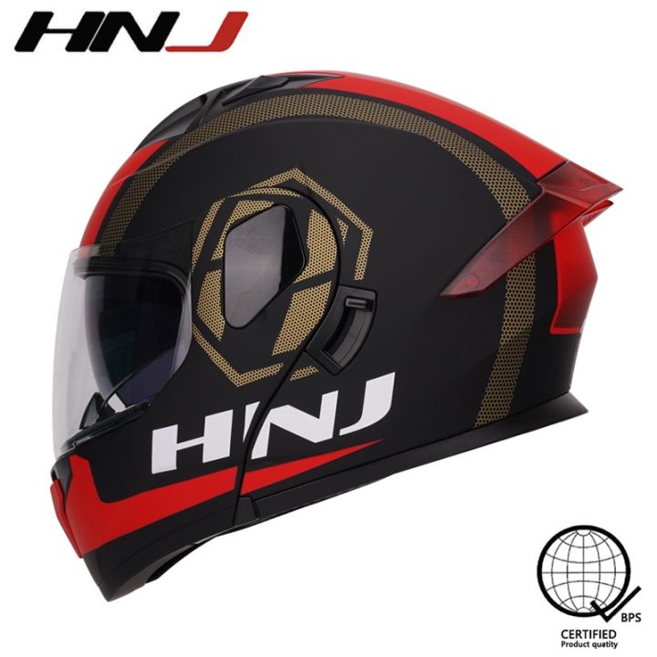 HNJ 937 Motorcycle Helmets Open Face Modular Motor Helmet Dual Visor ...