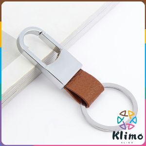 KLIMO Leather Car Keychain Pendant Car Circle Buckle Personality And Creative Ornaments