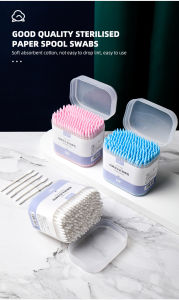 200pcs 2in1 Double-ended Aseptic Cotton Swabs Colour Cosmetic Cotton Swabs Ear Disposable Cleaning Cotton Swabs