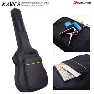 REVO KAWES Guitar Bag Waterproof Guitar Case Double Strap Black Guitar Bag - 40/41 inch