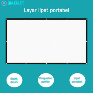 Layar Proyektor Lipat HD 100 inch 16: 9 QIAOLET Simple Layar Projector Screen Portable Original