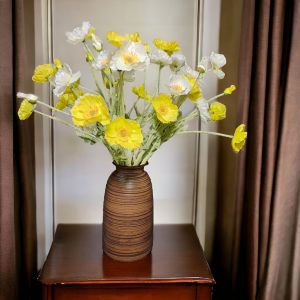 Bình hoa để bàn men mộc cổ loe Bát tràng loại 1 gốm sứ fulogo