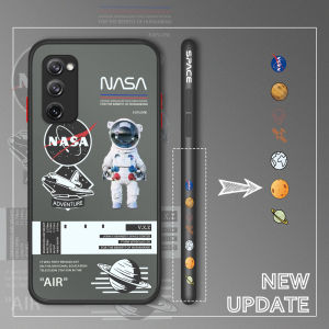 NEW Hontinga Casing Case For Samsung Galaxy S20 FE S20 FE 4G S20 FE 5G Case NASA America Space Astronaut Side Edge Pattern Design Clear Transparent Phone Case Full Cover Lens Camera Protector Casing Hard Case For Boys For Girls