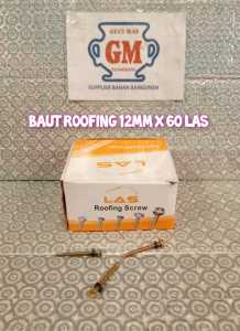 Baut Roofing  Baja Ringan untuk atap Rufing  Roping 12mm x 60 (1 Kotak) Baut Roufing 12mm x  60 LAS  isi 350pc