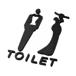 Toilet Sign Board Papan Nama Toilet Acrylic Petunjuk Toilet Dekorasi Toilet