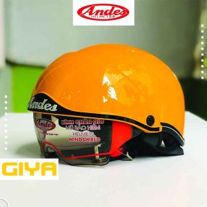 Mũ bảo hiểm xe máy Andes 139 kính âm màu trà - nón bảo hiểm nam nữ freesize tháo lắp lót dễ dàng - bảo hành 12 tháng - Giya Helmet LT2