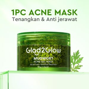Glad2Glow Mugwort Acne Gel Mask 50g Masker Wajah Masker Komedo dan Pori Pori Wajah Masker Mask Sleeping Mask Sheetmask Clay Masker Jerawat Masker Clay Mask Mugwort Masker Hijau Masker Organik Gel Masker G2G Sheet Mask G2glow Official Store