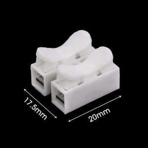 20Pcs Fast Connector CH-2 Reusable Terminal Block Safe Spring Quick Connector Electrical 2 Pin Wire Connector Clip