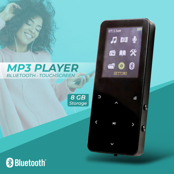 Mp3 Player Digital Audio Player Bluetooth Touchscreen 8gb X3 Black