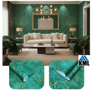 Wallpaper Dinding Motif Kilap Segitiga 3D Geometris Ruang Tamu