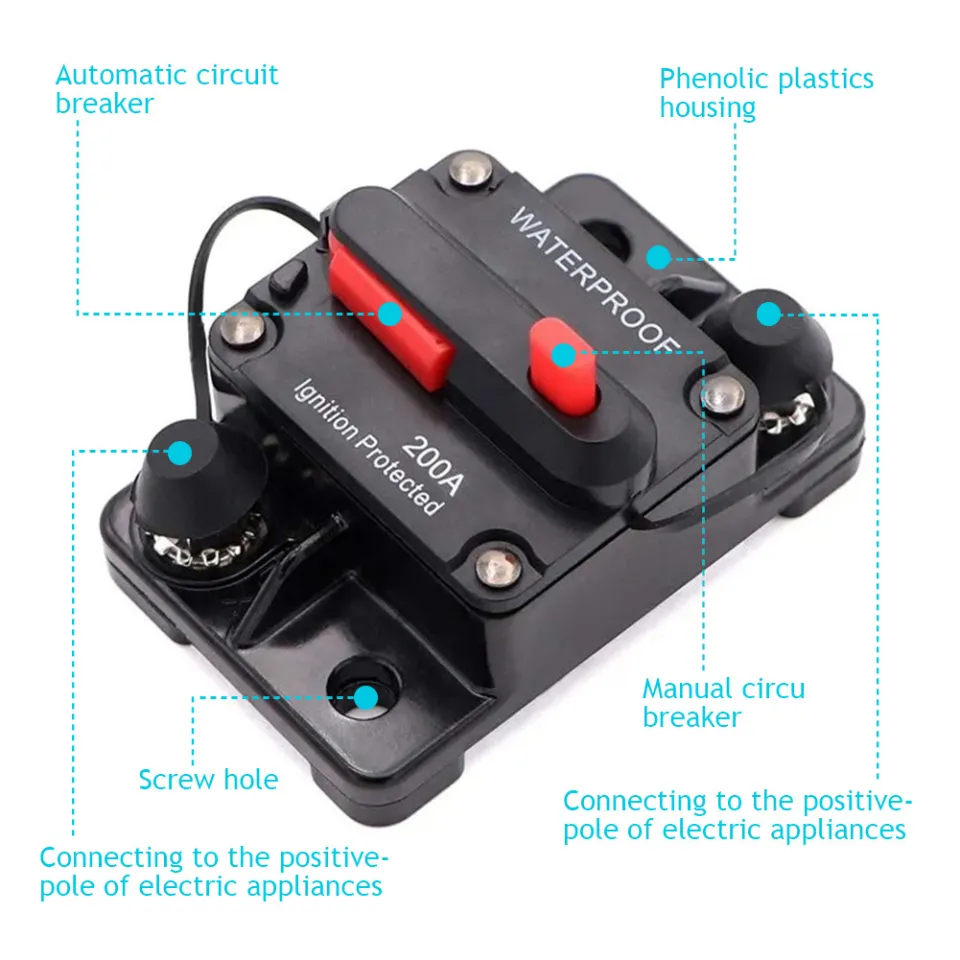 Interruttore Termico 70A 12-48V DC – Fusibile Reset Per Auto, Camper E Barche, Impermeabile IP67