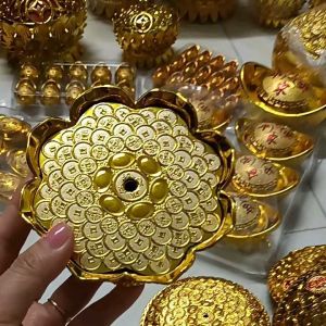 Đế sen làm tháp tỏi thu hút tài lộc may mắn size 10cm