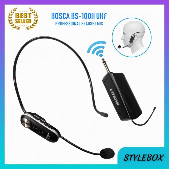 Bosca Portable UHF Wireless Lapel Microphone Headset Mic with