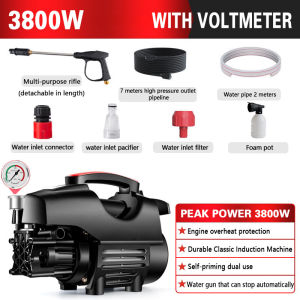 3800W Wireless Cordless Portable Electric Power Water Jet High Pressure Washer Multifunctional Cleaner Garden Sprayer Car Washer Washing Water Pump Machine Heavy Duty Power Spray Gun Adjustable Nozzle With Rechargeable Battery