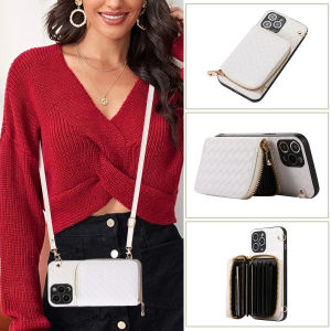 เคสหนังสำหรับ IPhone14 Pro Max พร้อมสายคล้องสายพาดลำตัวเคสช่องใส่การ์ดเคสโทรศัพท์มือถือพร้อมถุงคลุมกระเป๋ากระเป๋าสตางค์ใส่บัตรพร้อมเชือกสำหรับ iPhone 15 Pro Max 14 Pro Max 13 Pro Max 11 12 Pro Max 15 Promax 14 Plus X XR XS สูงสุด