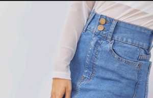 Rok Span Panjang Jeans Higwaist Wanita Polos Women Denim Jeans Skirt kncing 2