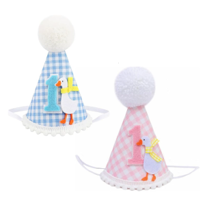 มอเตอร์คู่สีนิ่มหมวกวันเกิดนกน้ำน่ารักวัสดุนุ่มปลอดภัยภาพของตกแต่งงานปาร์ตี้