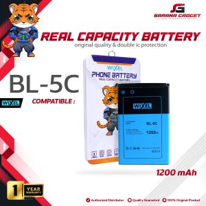 WIXEL Baterai BL-5CA Nokia 1110 1111 1112 1200 1680 2310 5130 XpressMusic 7600 N70 E60 5030 C2-00 C2-01 X2-01 Double Power Real Capacity Batre Batrai Battery Original Ori Dual BL5CA