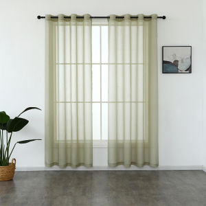 4PCS Solid Color White Sheer Curtain for Living Room Bedroom Kitchen Door Window