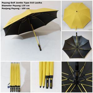 [TERBARU] PAYUNG GOLF JUMBO LAPIS HITAM RANGKA FIBER ANTI PATAH 016 LASIKA