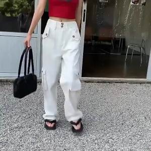 COD Quần Bò Cổ Điển Kiểu Mỹ Quần Yếm Nữ Mùa Thu Quần Lau Đất Tôn Dáng Gầy Cạp Cao Quần Ống Rộng Sem