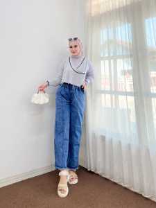 BISA COD KULOT JEANS PANJANG WANITA KULOT HIGHWAIST SNOW BEST SELLER KULOT RAWIS OOTD