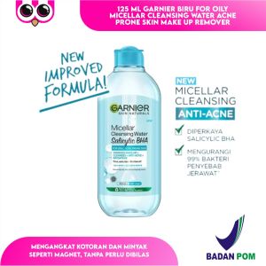 125 ML GARNIER BIRU FOR OILY MICELLAR CLEANSING WATER ACNE PRONE SKIN MAKE UP REMOVER PEMBERSIH WAJAH