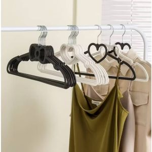 10PCS Heavy Duty Non-slip Plastic Hangers Love Shape Wardrobe Storage Hanger Love Clothes Hanger