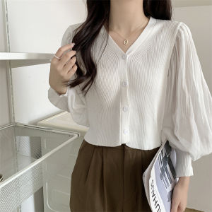 AJWShop [XB] Atasan Korean Style Wanita Import Rajut Premium Lengan Panjang | Atasan Kondangan Wanita Kekinian Lengan Balon Mewah dan Elegan | Baju Korean Style Wanita Lengan Panjang Rajut Impor Premium | Dress Kondangan Remaja Kekinian Korean Style