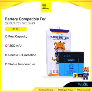 WIXEL Baterai BP-6M Nokia 3250 6151 6233 6280 6288 9300 9300i N73 N77 N93 Double Power Real Capacity Batre Batrai Battery Original Ori Dual BP6M